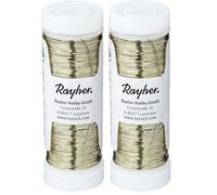 Rayher 2405596 Schmuck-Häkeldraht, creme, 0,30 mm ø, Spule 50 m, Schmuckdraht, farbig lackierter Kupferdraht, zum Basteln von Schmuck und Edelsteinbäumchen (Packung mit 2)