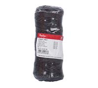 Rayher 4200105 Jutegarn, 3fach, 3,5 mm ø, Spule 50 m, Farbe dunkelbraun, Jute-Schnur, Bindegarn, Bindeschnur, Dekokordel, Jutekordel