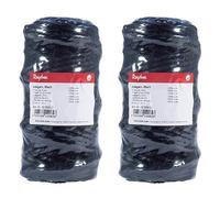 Rayher 4200401 Jutegarn, 6fach, 6 mm ø, Spule 35 m, Jute-Schnur, Bindegarn, Bindeschnur, Dekokordel, Jutekordel, Farbe schwarz (Packung mit 2)