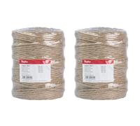 Rayher 4200531 Jutegarn, 6 Fach, ca. 4-6 mm ø, Spule 120 m, naturfarben, Jute-Schnur, Bindegarn, Bindeschnur, Dekokordel, Jutekordel (Packung mit 2)