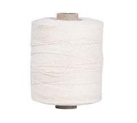 Rayher 7205000 Kettgarn, Rolle 220 m, 6-fädig, weiß, 35% Baumwolle, 65% Polyester, zum Bespannen von Webrahmen, Häkelgarn, 1 mm, 1-Pack