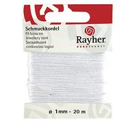 Rayher 8947302 Schmuckkordel, ø 1 mm, SB-Karte 20 m, weiÃŸ
