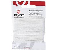 RAYHER 5169102 Baumwollkordel, gewachst, weiß, 1mm, 20 m