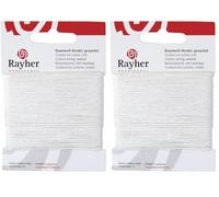 Rayher Baumwollkordel, gewachst, 1 mm ø, Karte 20 m, weiß, Baumwollschnur, Schmuckkordel, 5169102 (Packung mit 2)