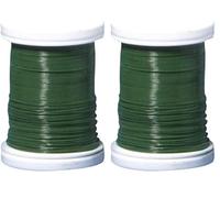 Rayher Blumendraht, grün lackiert, 0,30 mm ø, Spule 100 m, Material Eisen, nickelfrei, Basteldraht, Wickeldraht, 2425213, Dunkelgrün (Packung mit 2)