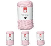 Rayher Braidy Recycling Garn, geflochten, 2 mm ø, puderrosa, Knäuel ca. 250 m (250 g), Knüpfgarn, Macrameegarn, 42009270 (Packung mit 4)
