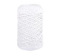 Rayher Bindfaden 42009102, Braidy Recycling Garn, Stärke 2mm, weiß, Länge 250m