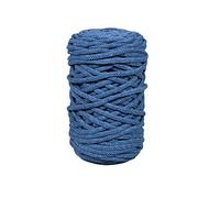 Rayher Braidy Recycling Garn, geflochten, 4 mm ø, jeansblau, 250 g Knäuel, Lauflänge ca. 65 m, Strickgarn, Häkelgarn, Textilgarn, Bastelgarn, Knüpfgarn, Macrameegarn, 42010167
