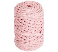 Rayher Braidy Recycling Garn, geflochten, 4 mm ø, puderrosa, Knäuel ca. 60 m (250 g), Knüpfgarn, Macrameegarn, 42010270