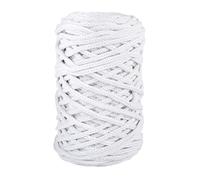 Rayher Braidy Recycling Garn, geflochten, 4 mm Ø, weiß, 250 g Knäuel, Lauflänge ca. 60 m, Strickgarn, Häkelgarn, Textilgarn, Bastelgarn, 42010102
