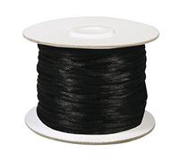 Rayher Hobby 5137501 Satinkordel, 2 mm ø, Rolle 50 m, schwarz, Schmuckkordel, Flechtkordel, Schmuckschnur, Satinschnur