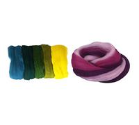 Rayher Hobby 5365300 Filzwolle, Merinowolle, Kammzug & 5366300 Merino-Kammzug Multicolor, Pink/Lila-Töne, 50 g im Band, fein, 21 mic, Filzwolle, Merinowolle, Kammzug, 100% Schafschurwolle zum Filzen