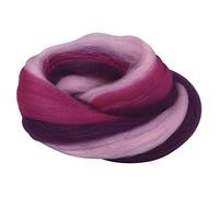 Rayher Hobby 5366300 Merino-Kammzug multicolor, Pink/Lila-Töne, 50 g im Band, fein, 21 mic, Filzwolle, Merinowolle, Kammzug, 100% Schafschurwolle zum Filzen