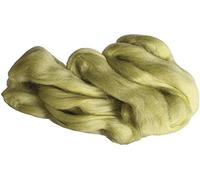 RAYHER HOBBY Rayher 5360079 Reine Schurwolle, Filzwolle, Kammzug, Beutel 50 g, helloliv, Märchenwolle, Hellolive