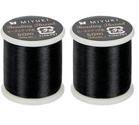 Rayher Hobby Rayher 89300576 Aufreihgarn für Rocailles, schwarz, Spule 50 m, Stärke 0,27 mm ø, ideal für Delica-Rocailles 1,6 mm, Perlenaufreihgarn 100% Nylon, extrem dünn und reißfest