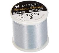 Rayher Hobby Rayher 89300606 Aufreihgarn für Rocailles, silber, Spule 50 m, Stärke 0,27 mm ø, ideal für Delica-Rocailles 1,6 mm, Perlenaufreihgarn 100 % Nylon, extrem dünn und reißfest