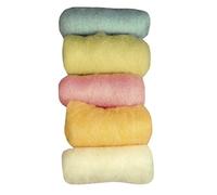 Rayher Hobby Rayher Filzwolle, reine Schurwolle, Vlies, Sommermix "Poetry Life", Set 5 Farben à 20 g, Filzwolle 100 g, 100% Wolle zum Filzen, Märchenwolle, 53658000