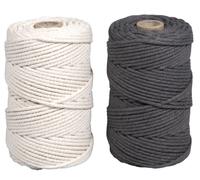 rayher Makramee Garn-Set Grau 2,2mm ø 140 m