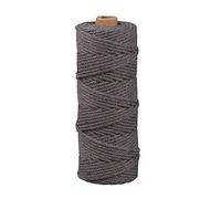 Rayher Makramee Garn, steingrau, 3 mm ø, Rolle 70 m, ca. 210 g, Strickgarn, Häkelgarn, Textilgarn, Bastelgarn, 44007558