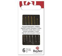 Rayher Nadeln, stumpf, zum Sticken, Set 6 Nadeln, stumpfe Spitze, 3 Größen, Sticknadeln, 69067000
