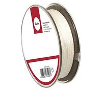 Rayher Natur-Aufreihseide, weiß, 100% Polyamid, 0, 33 mm ø, Spule 25 m, Aufreihgarn für Perlen, Perlenaufreihgarn, extrem reißfest, stabil, franst nicht aus, 8902202