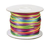 Rayher Satinkordel, bunt, 2 mm ø, Rolle 50 m, Schmuckkordel, Flechtkordel, Schmuckschnur, Satinschnur, 5137549