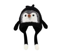 Rayson Baby Kinder Wintermütze mit Ohren Niedlich Pinguin Mütze Weiche Strickmütze Warme Kuschelige mit Fleece Futter für 1-6 Jahre Schwarz