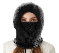 Rayson Balaclava Women Thermal Fleece Winter Warm Thickened Face Hood Ski Mask Windproof Hat Scarf Protection Face for Outdoor Cycling Riding Skiing(Schwarz)