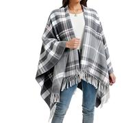 Rayson Poncho Damen Winter Warm Modischer Karierter Schal Damen Faux Kaschmir Karierter Schal Damen Winter Kaschmirschal und Schal verdickter Warmer weicher Schal