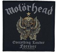 Razamataz Aufnäher Motörhead Everything Louder Forever – 10 x 10 cm schwarz/gold 100% Polyester