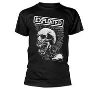 Razamataz The Exploited 'Vintage Skull' (schwarz) T-Shirt, Schwarz , S