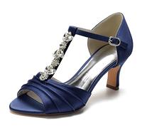 RBQIZVW Damen Pumps Mit Hohem Absatz Und Rundem Zehenbereich, Für Partys, abschlussbälle, Hochzeiten Und Als Brautschuhe Elegante,Dark Blue,38