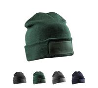 RC027 Result Winter Essentials Strickmütze mit Baumwoll-Twill-Patch für Drucker Grey One Size