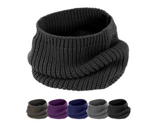 RC361 Result Winter Essentials Strickschal aus weichem Grobstrick Black One Size