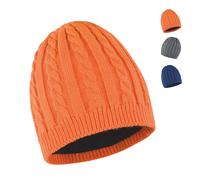 RC370 Result Winter Essentials Wintermütze mit Grobstrick-Zopfmuster Burnt Orange One Size