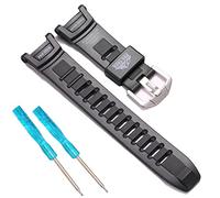 RCNZWQB Gummi-Armband kompatibel mit Casio ProTrek PRG130-1V, PRW1500-1Y, PRW1500J-1 Herren-Sportarmband Schwarz 21 Millimeter