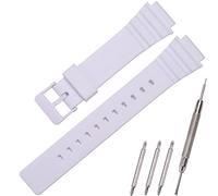 RCNZWQB Kunstharz-Armband, kompatibel mit Casio G-shock MRW-200H Herren und Damen, wasserdichtes Gummi-Ersatzarmband (weiß)