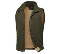 Rdruko Herren-Winter-Fleeceweste, Oberbekleidung, warm, Sherpa-Futter, Baumwolle, durchgehender Reißverschluss, lässige Arbeitsweste, Grün (Army Green), XX-Large