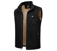 Rdruko Weste Herren Sherpa Ärmellose Jacke Winter Fleeceweste Wärme Gefütterte Winterweste Baumwolle Vest-Schwarz XXL