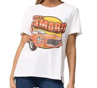 RE:COVERED Vintage Chevy Camaro Damen T-Shirt mit Auto-Print Baumwoll-Shirt Kurzarm-Shirt MMPKC475 Ecru-Weiß S