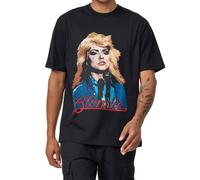 RE:COVERED X BLONDIE Herren nachhaltiges T-Shirt mit Debbie Harry-Print cooles Baumwoll-Shirt Band-Shirt MMESY127 Schwarz S