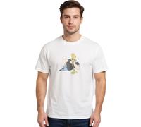 RE:COVERED X Cartoon Network Herren T-Shirt Johnny Bravo Baumwoll-Shirt Rundhals-Shirt RCWARN752 Hellbeige M