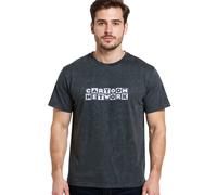 RE:COVERED X Cartoon Network Herren T-Shirt mit Motto-Print Baumwoll-Shirt Rundhals-Shirt RCWARN753 Grau L