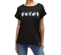 RE:COVERED X Disney Damen T-Shirt Baumwoll-Shirt Rundhals-Shirt Kurzarm-Shirt RCDIF2062 Schwarz S