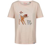 RE:COVERED X Disney Damen T-Shirt mit Bambi und Klopfer Design Baumwoll-Shirt Rundhals-Shirt RCDIF2066 Rosa XS