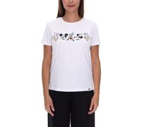 RE:COVERED X Disney Damen T-Shirt mit Mickey Mouse and Friends Design Baumwoll-Shirt Rundhals-Shirt RCDIF2063 Weiß XS
