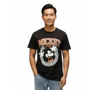 RE:COVERED X Disney Herren T-Shirt Mickey Mouse the one and only Print Baumwoll-Shirt Rundhals-Shirt RCDIF2051 Schwarz S