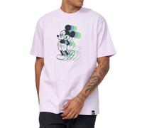RE:COVERED X Disney Herren T-Shirt mit 3 Tone Fade Mickey Mouse Print Baumwoll-Shirt Rundhals-Shirt MMDIS2687 Violett M