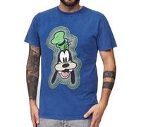 RE:COVERED X Disney Herren T-Shirt mit großem Goofy Print Baumwoll-Shirt Rundhals MMDIS2505 Blau S