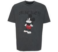 RE:COVERED X Disney Herren T-Shirt mit Grumpy Mickey Print Baumwoll-Shirt Rundhals-Shirt MMDIS2690B Grau XL
